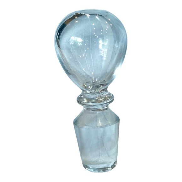 Crystal Bottle Stopper Round Top Vintage MCM 4.25" - Picture 7 of 7